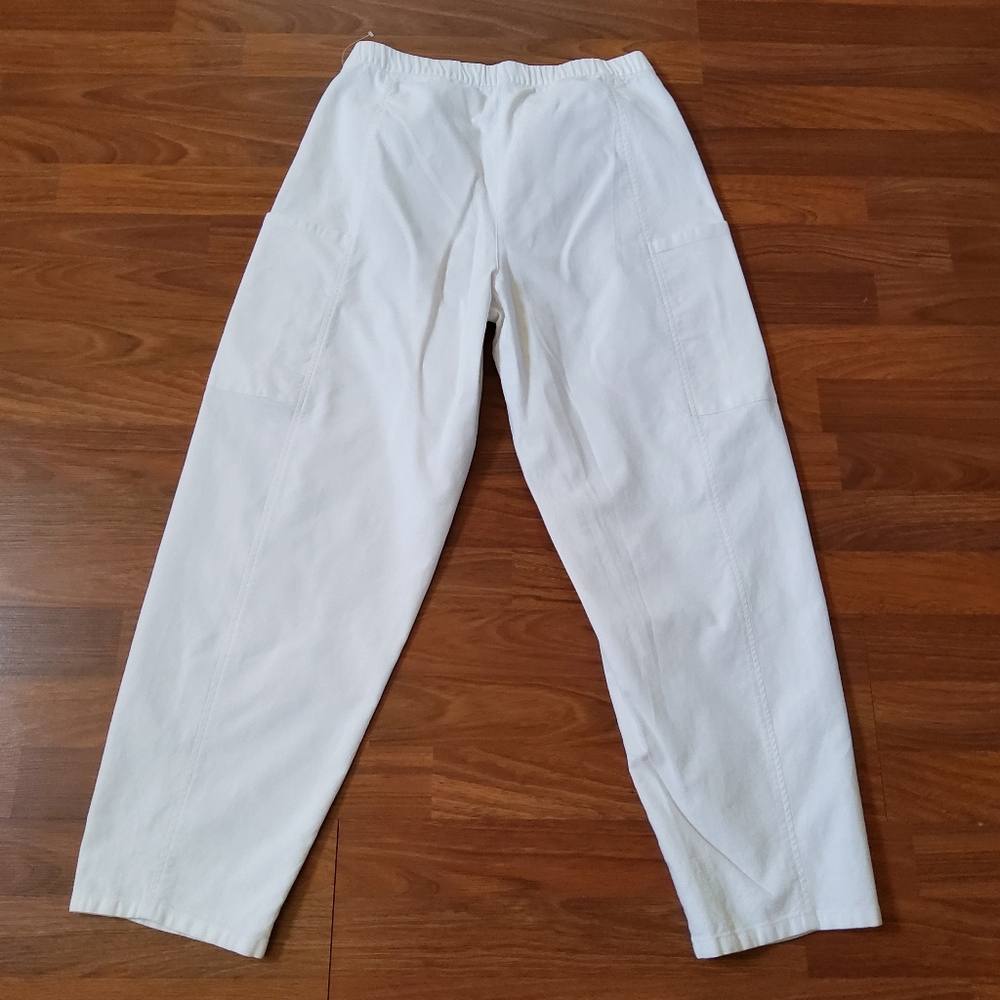 Eileen Fisher White Organic Cotton Hemp Crop Pants Cargo Size S EUC - Picture 6 of 11